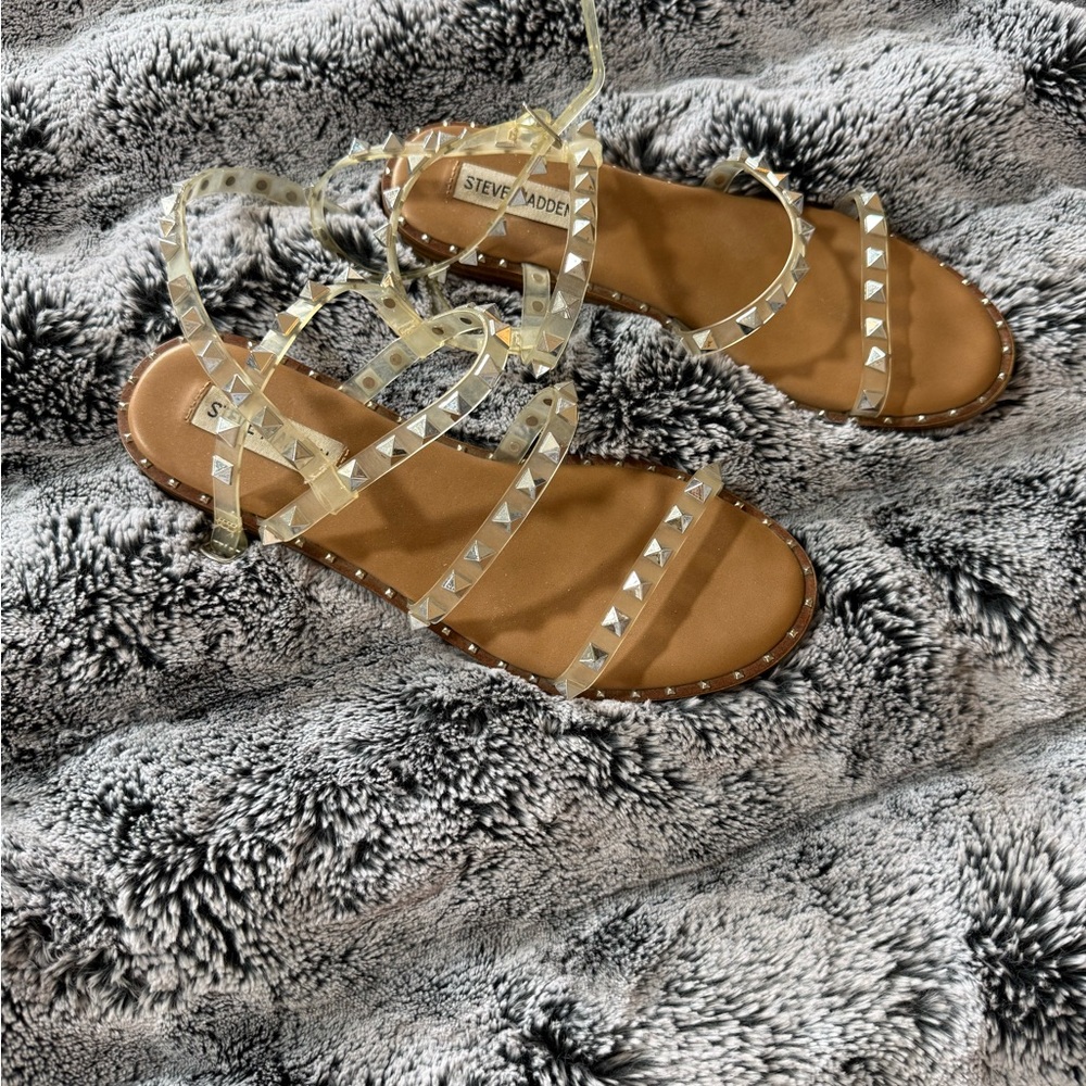 Steve Madden Clear Studded Sandals